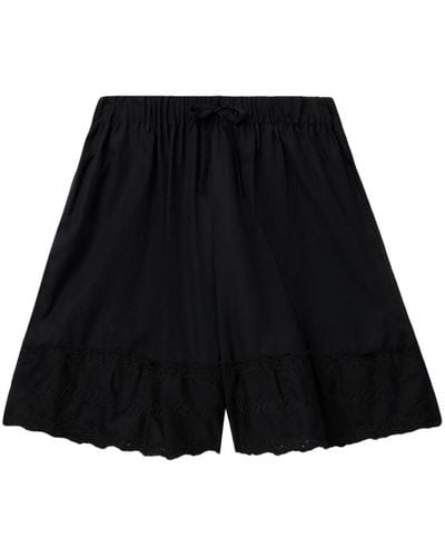 Simone Rocha Broderie-anglaise Cotton Shorts - Black