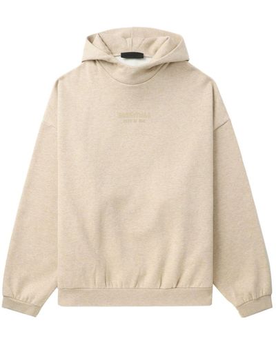 Fear Of God Logo-embossed Jersey Hoodie - Natural