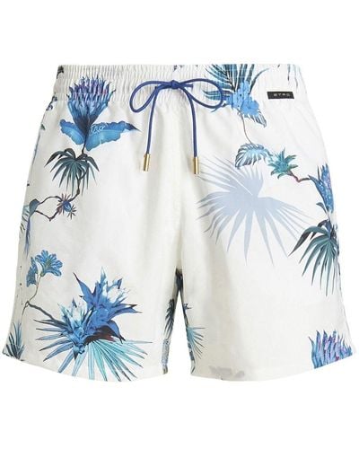 Etro Swim Shorts With Blue Floral Print