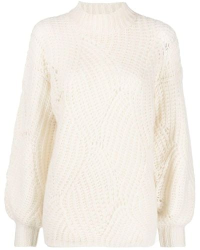 Agnona Ribbed-knit Sweater - White