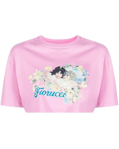 Fiorucci グラフィック クロップドtシャツ - ピンク