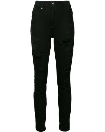 Philipp Plein Distressed Skinny Jeans - Black