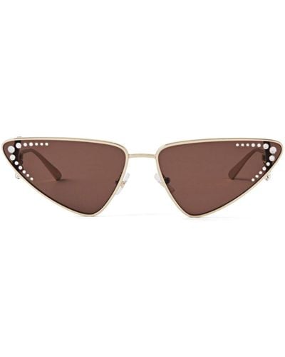 Jimmy Choo Kristal Geometric-frame Sunglasses - Brown
