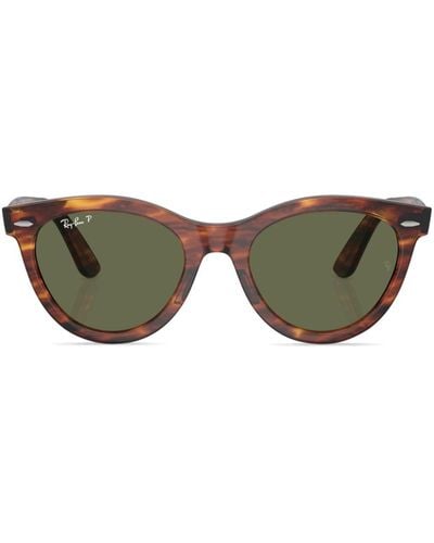 Ray-Ban Wayfarer Way Round-frame Sunglasses - Brown