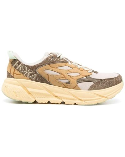 Hoka One One Clifton L Suede Sneakers - Natural
