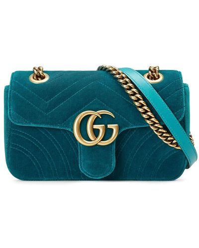 Gucci GG Marmont Velvet Mini Bag - Blauw