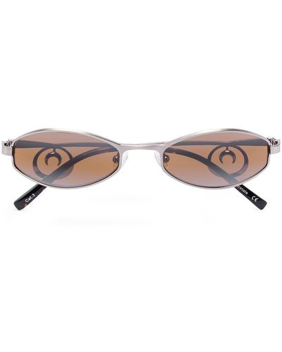 Marine Serre X Vuarnet Swirl Oval-frame Sunglasses - Brown