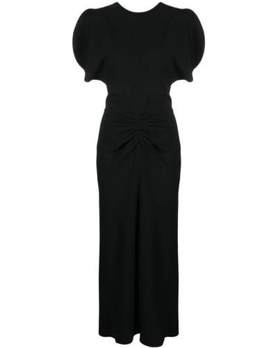 Victoria Beckham Midi-jurk Met Ruchetaille - Zwart