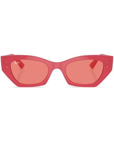 Ray-Ban Gafas de sol Zena con montura geométrica - Rojo