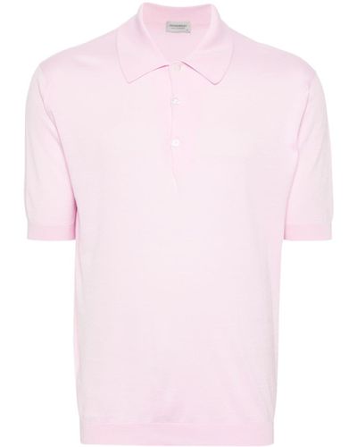 John Smedley Isis Knitted Cotton Polo Shirt - Pink
