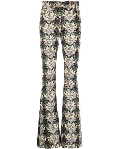 Etro Paisley-print High-rise Flared Jeans - Grey