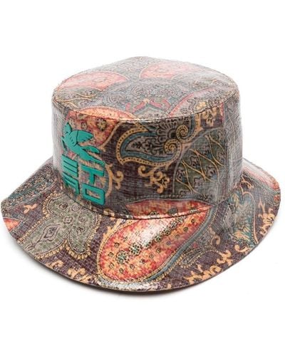 Etro Paisley-print Coated Bucket Hat - Brown