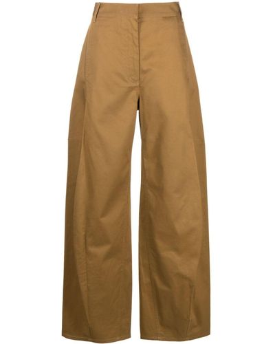 Tibi Sid High-waisted Tapered Trousers - Natural