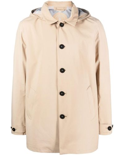 Save The Duck Hoooded Parka Coat - Natural