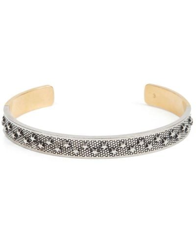 Maison Margiela Star-pattern Textured Cuff Bracelet - Metallic