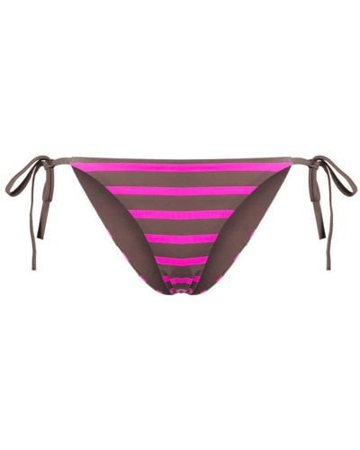 Cynthia Rowley Stripe-print Bikini Bottoms - Purple