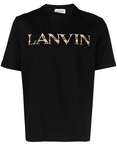 Lanvin T-Shirt mit Logo-Print - Schwarz