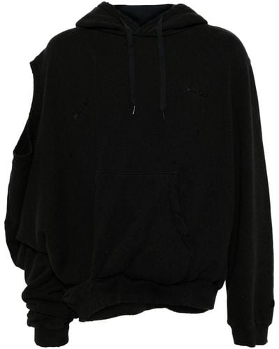 Doublet Cut-out Cotton Hoodie - ブラック