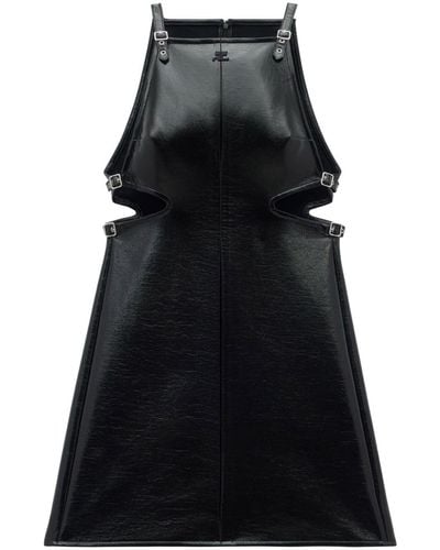Courreges Slash Buckle Mouwloze Mini-jurk - Zwart