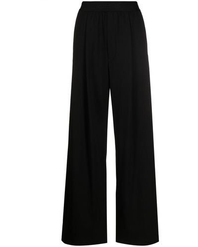 Moncler Logo-waistband Wide-leg Trousers - Black