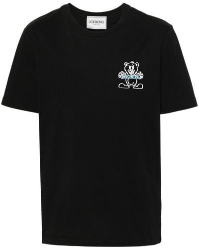 Iceberg T-shirt Met Logoprint - Zwart