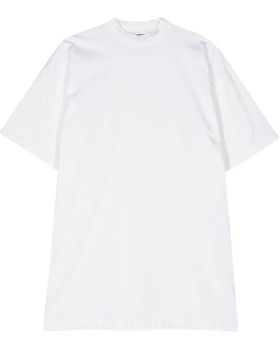 Balenciaga Logo-print Cotton T-shirt Dress - White