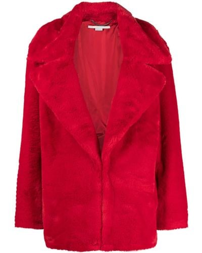 Stella McCartney Oversized-collar Short Coat - Red