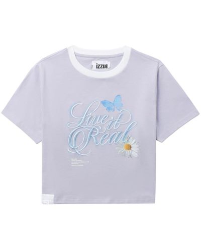 Izzue Graphic-print Cotton T-shirt - Blue