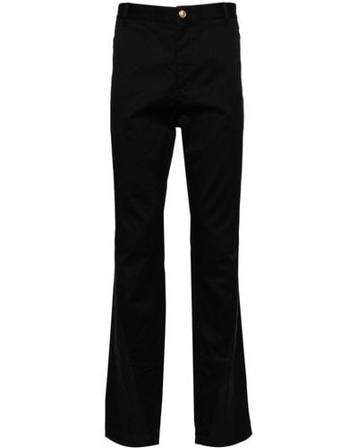 Versace Straight-leg Cotton Trousers - Black