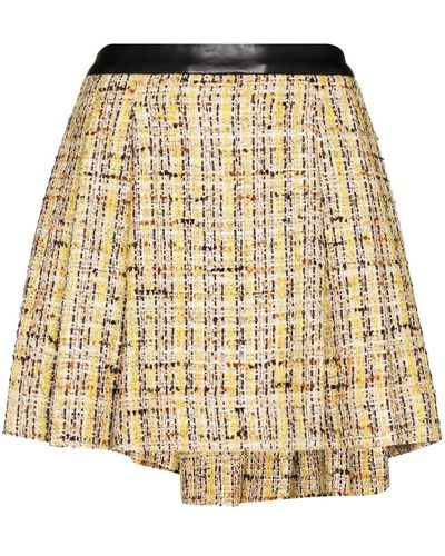 Natasha Zinko Knife-pleat Tweed Miniskirt - Multicolor