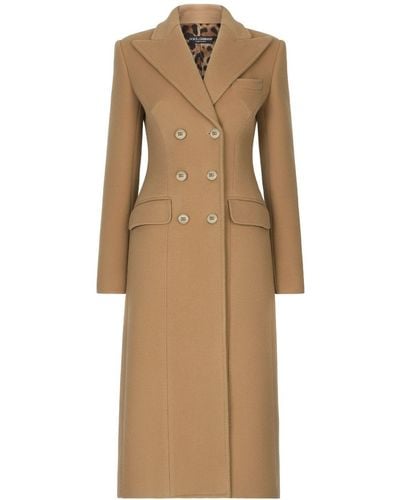 Dolce & Gabbana Wool And Cashmere Blend Doulbe-breasted Coat - Natural