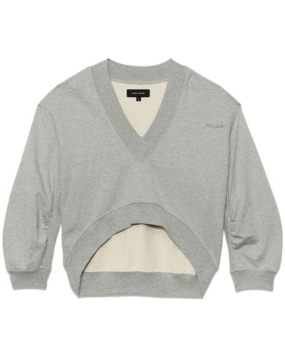 Purple Brand Asymmetric Cropped Sweatshirt - Grey