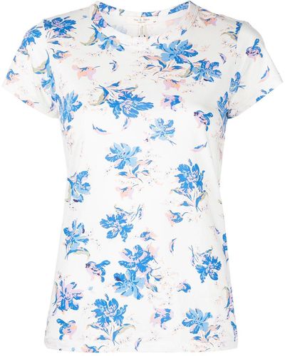 Rag & Bone T-Shirt mit Blumen-Print - Blau
