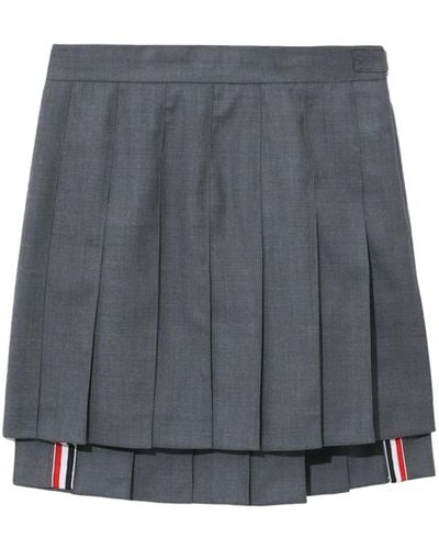 Thom Browne Pleated High-low Skirt - Gray