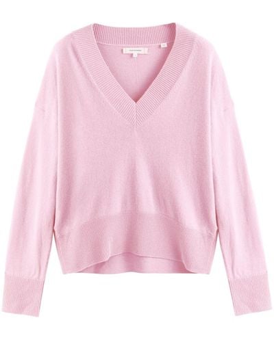 Chinti & Parker V-neck Wool-cashmere Sweater - Pink