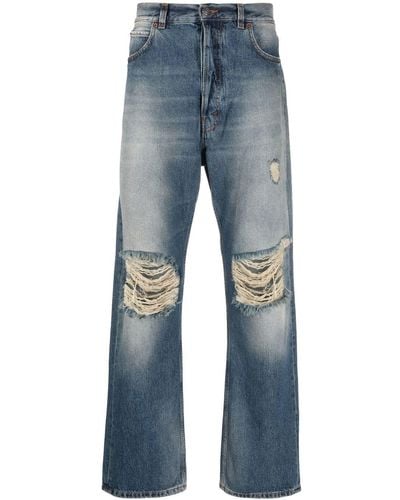 Haikure Gerade Jeans im Distressed-Look - Blau