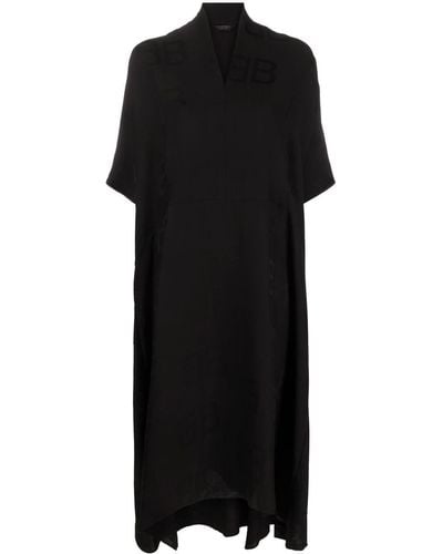 Balenciaga Bb V-neck Maxi Dress - Black