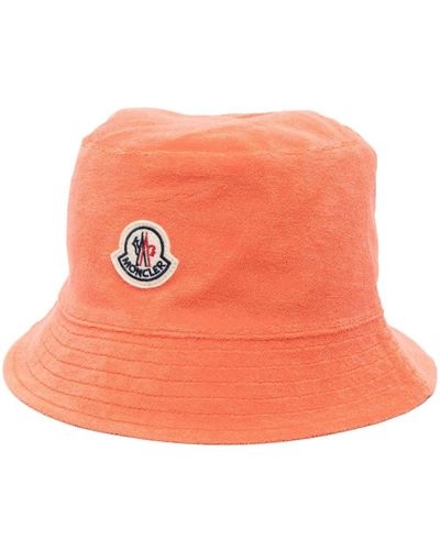 Moncler Sombrero de pescador reversible con logo - Naranja