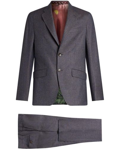 Etro Wool Two-piece Single-breasted Suit - Blue