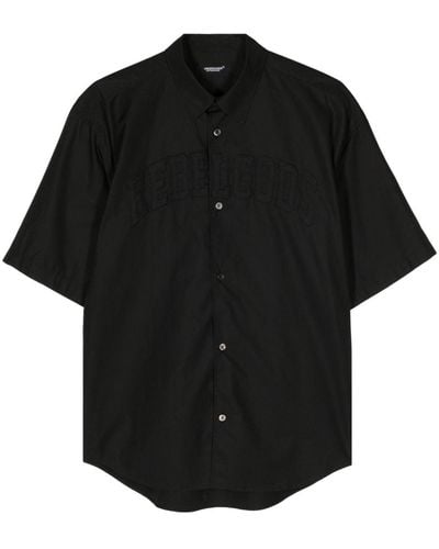 Undercover Embroidered-motif poplin shirt - Schwarz