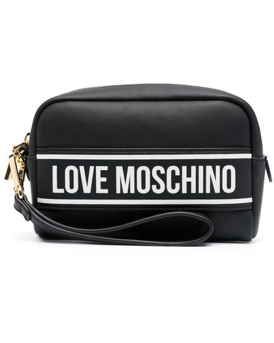 Love Moschino Kosmetiktasche mit Logo - Schwarz