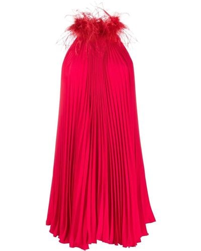 Styland Pleated Mini Dress - Red