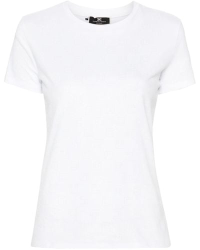 Elisabetta Franchi モノグラム Tシャツ - ホワイト