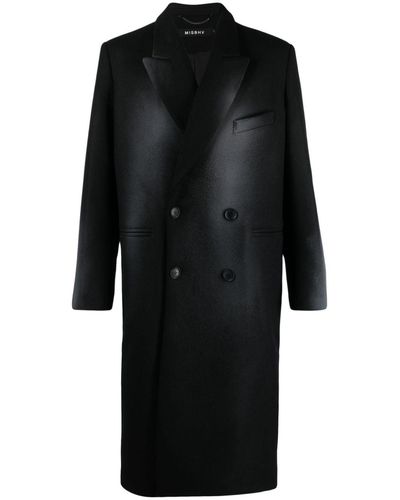 MISBHV Faded Double-breasted Wool Coat - Black