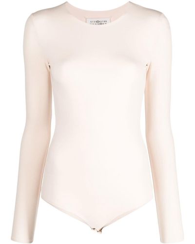 Maison Margiela Round-neck Long-sleeve Bodysuit - White