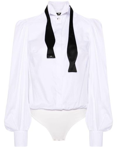 Elisabetta Franchi Button-up Cotton Body - White