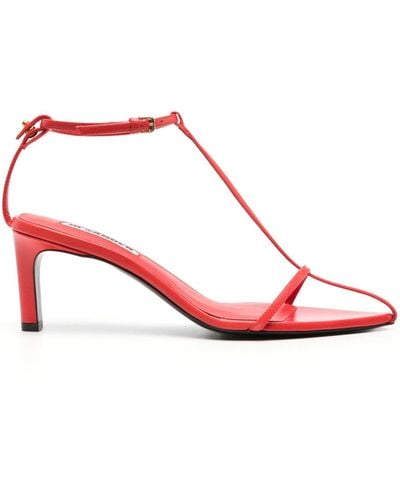 Jil Sander Leather Sandals With Weaved Straps - Pink