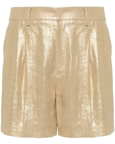 Ralph Lauren Collection Beverleigh Foiled Linen Shorts - Natural