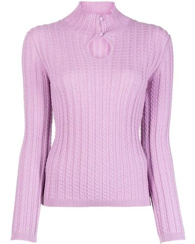 Vivetta Ribbed-knit Cut-out Top - Pink