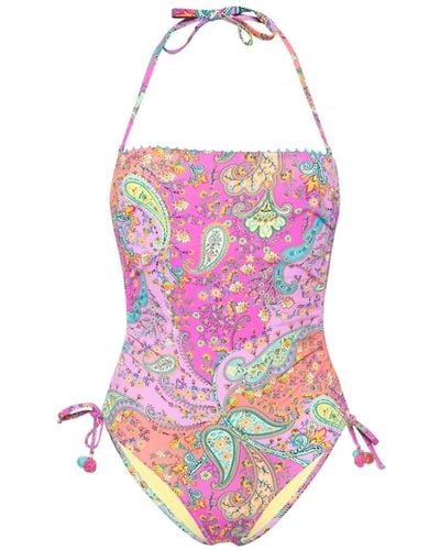 Twin Set Paisley-print Swimsuit - Pink